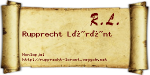 Rupprecht Lóránt névjegykártya